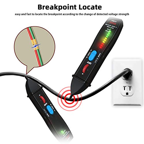 Image of BSIDE Upgraded Voltage Tester Pen, Auto /Manual Mode, Continuously Adjustable Sensitivity, 8 LED Indicators, Dual Range Non-Contact AC Electricity Detector Live Wire Check Breakpoint Locator