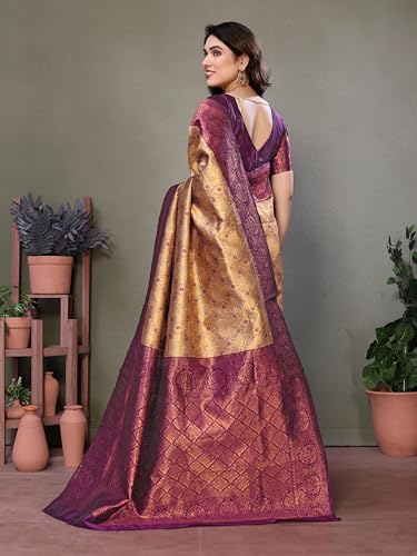 Image of Women's Kanjivaram Soft Silk Banarasi Saree With Blouse Piece | Banarasi Sari For Women | Saree with Blouse piece