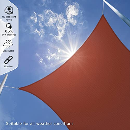 Image of HIPPO Shade Sail 9.5 Feet X 8 Feet Sun Shade 85% UV Block for Canopy Cover, Outdoor Patio, Garden, Pergola, Balcony Tent (Brown)
