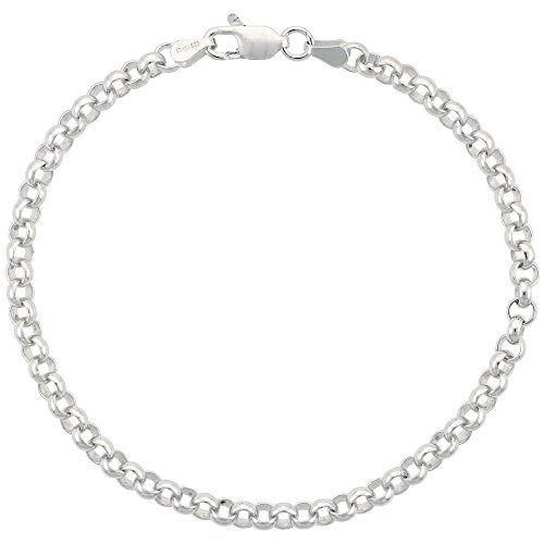 Sterling Silver Italian Rolo Chain Necklace & Bracelet 4mm Medium Thick Nickel Free sizes 7-30 inch2