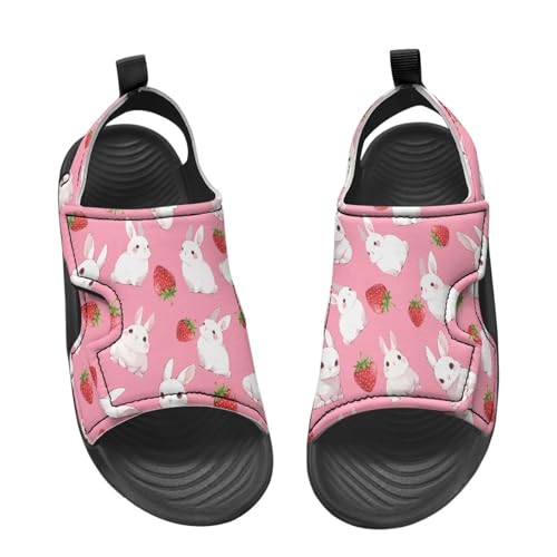 Print Sandals for Toddler Girls with Hook and Loop Design, Breathable, Non-Slip, Easy On/Off, for Daily Wear