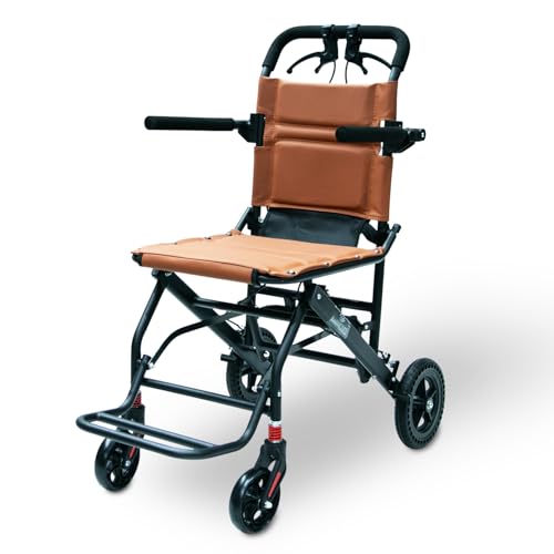 Image of EASYCARE - Portable, Metal, with Attendant Break, feature Safety Belt, Back Pocket and Carry Bag, Easy for Mobility Travelling Wheelchair (Without Handle)
