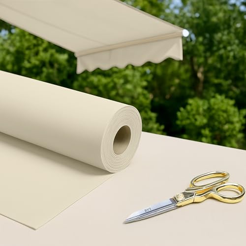 Byour3 - Tessuti Per Tende Da Sole Ombreggiante Gazebo -stoffa al metro per Esterno in Dralon Traspirante Frangisole Frangivento Anti Uv Per Pergola Copertura Solare No Pvc (Avorio, 140 cm)
