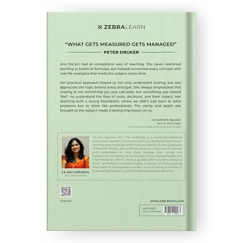 Image of From Cost to Control: A Practical Guide to Effective Cost Management, Pricing Decisions & Profitability for Business Owners, Finance Leaders and Entrepreneurs by Anu Agrawal | ZebraLearn Books