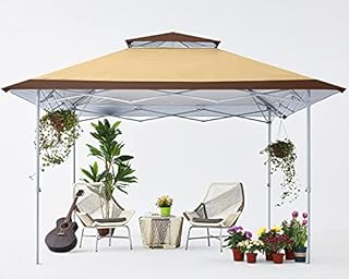 COOSHADE 13x13Ft Pop Up Canopy Tent Instant Folding Shelter 169 Square Feet Large Outdoor Sun Protection Shade(Beige)