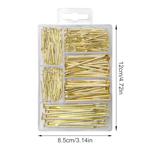 Image of 350Pcs Hardware Nails Assortment Set Picture Hanging Nails Iron Wall Nails with Box for Hanging Picture Craft Projects