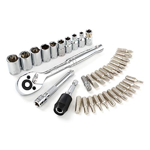 Steelhead 37-Piece Precision Mini Ratchet, Socket & Screwdriver Bit Set, 1/4” 72-Tooth Mini Ratchet, (5) Hex, (4) Phillips, Pz (4), & (3) Slot Bits, (9) 1/4” Mm Sockets, Usa-Based Support #TOP3