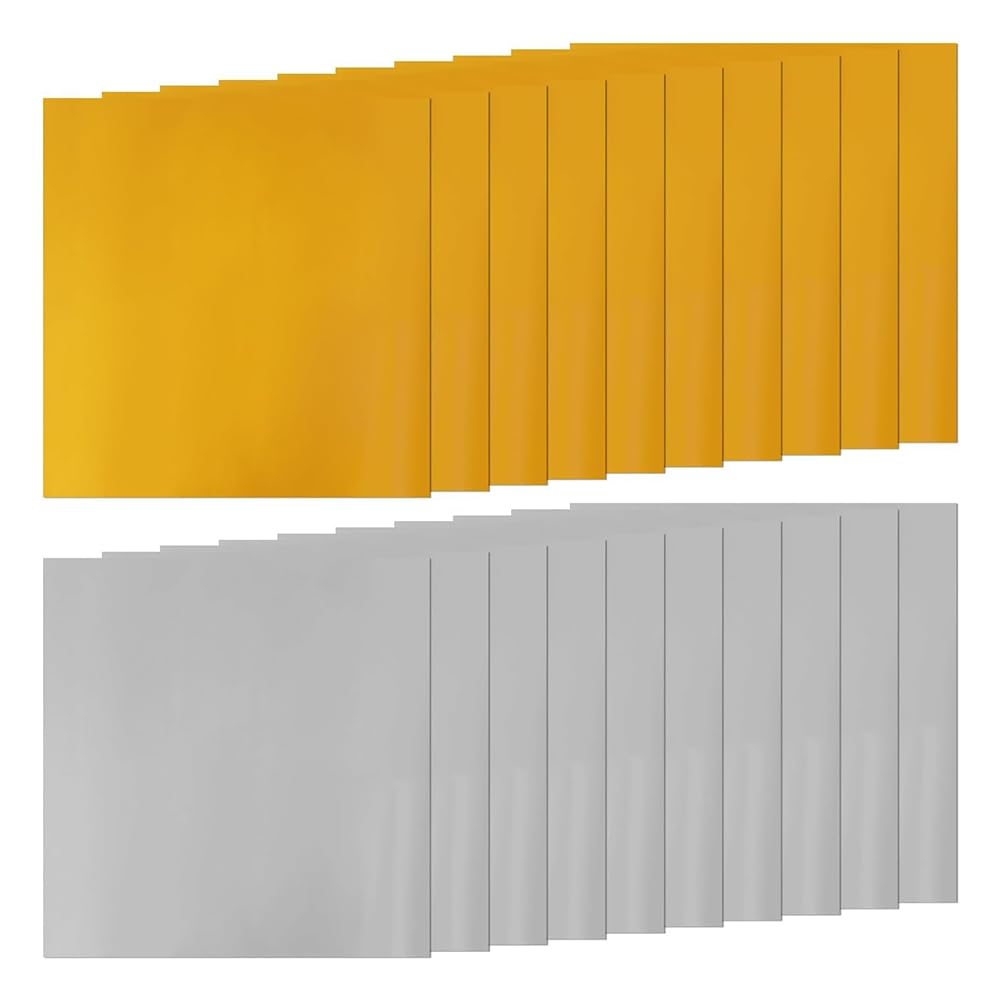 YRREATY Aluminum for Crafting and Decor Embossing Foil Sheets,20-Piece Set, 5.9 X 5.9 Inch Heavy Duty