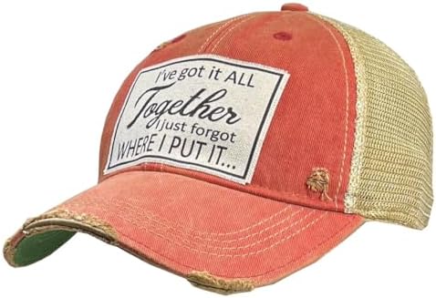 VINTAGE LIFE I've Got It All Together I Just Forgot Where I Put It Distressed Trucker Cap, One Size, Light Red, Headwear Accessories image 2
