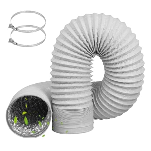 TAIHOBO Tubo Secadora Universal Ø100mm, Tubo Flexible 2m de Salida de Aire, Tubo Secadora di Aluminio y PVC con 2 Abrazaderas, para Extractor de Aire Climatización Secadora Conducto (Blanco)