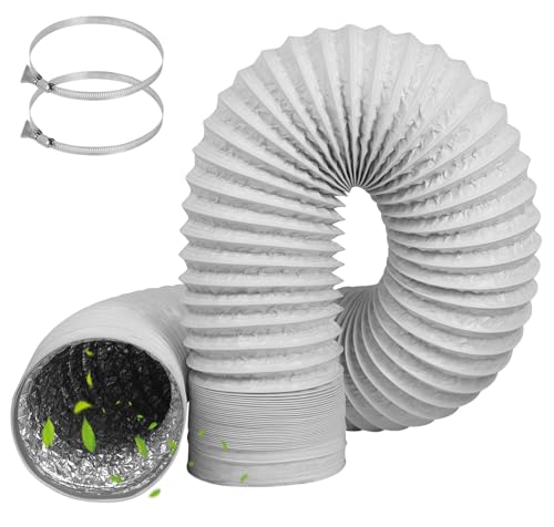 TAIHOBO Abluftschlauch 100mm Durchmesser Länge 2m, Flexibel Abluftrohr 100mm/3.94in, PVC Alurohr Schlauch mit 2 Schlauchschelle Edelstahl,...