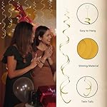 Gold Hanging Swirl Decorations 30 Pcs, Streamers Party Decorations -Twin Tails Ceiling Swirl Foil Decorations, Gold Party Decor for Wedding/Birthday/Christmas/New Year Decoration (Gold, Pack of 30) - Image 5