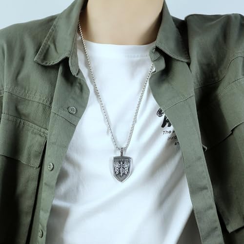 Collar San Miguel de acero inoxidable, el regalo ideal con escudo de protección 6