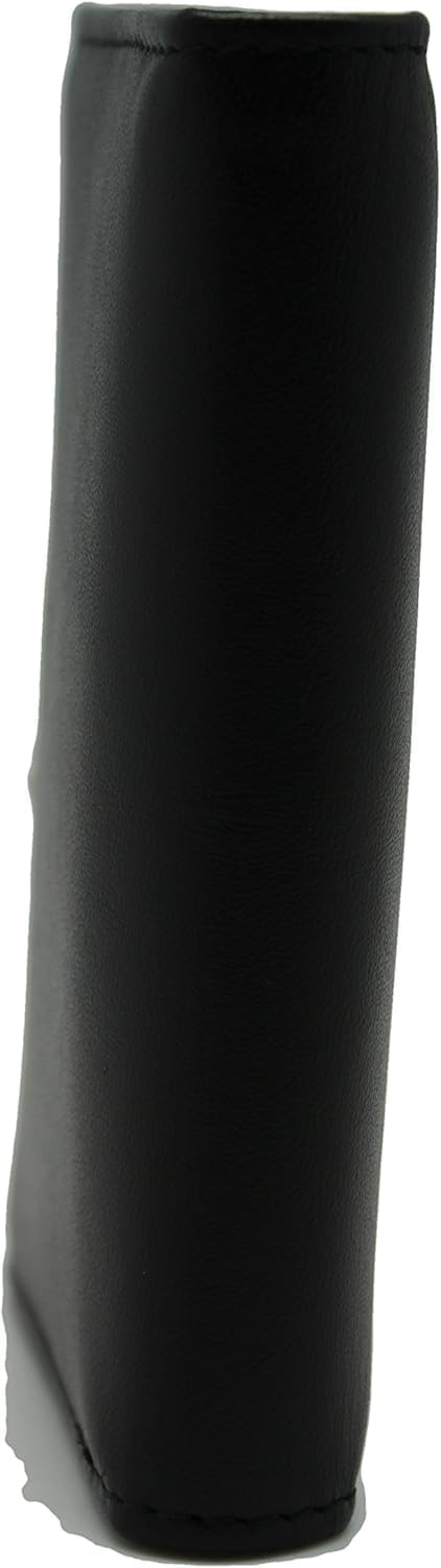 Men's Trifold Leather Wallet Black Glosary Calf Leather L-fold Trifold Twin Style Thumb ID Made in Pakistan Compact Wallet Gift for Him