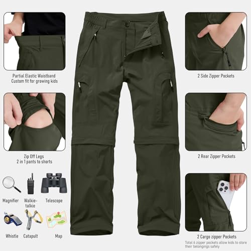 Image of Kids Boys Snow Pants,Youth Outdoor Hiking Fleece Lined Soft Shell Ski Windproof Camping Insulated Pants