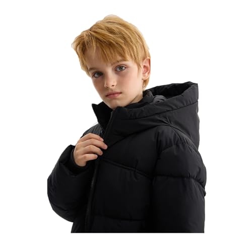 Boys Girls down Jackets Thick Zip up Hooded Puffer Coats with Pockets Kids Plain Quilted Warm Lightweight Parka Outwear4