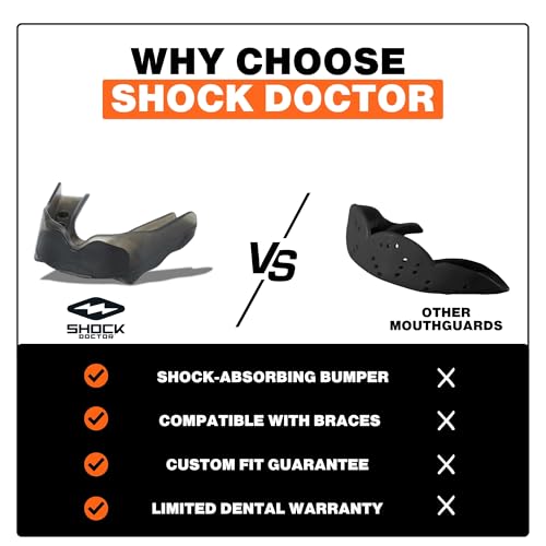 Shock Doctor Mouth Guard, Custom Fit Football Mouth Guard, Moldable Mouth Guard Boxing, Lacrosse, Hockey, MMA, Football & More, Mouthpiece, Mouthguard Sports, Youth - Strapless by Shock Doctor - Image 5