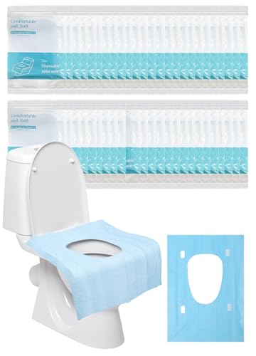 50 Stück Einweg Toilettensitzbezug Einzeln Verpackt Toilettenauflage Einweg Toilettensitzbezüge für Reisen öffentliche Toiletten Geeignet für Erwachsene und Kinder