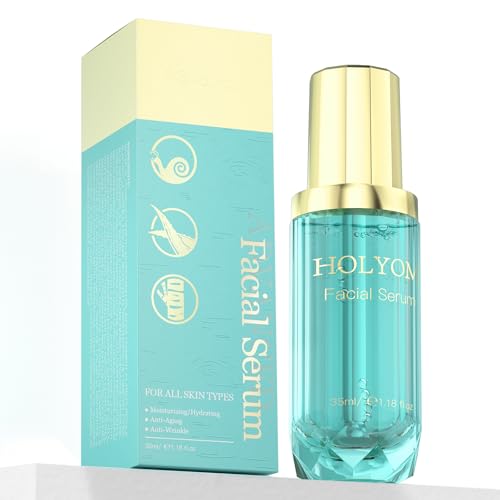 HOLYOM Snail Mucin Face Serum with Hyaluronic Acid &ndash; Anti-Aging Facial Serum for Fine Lines...