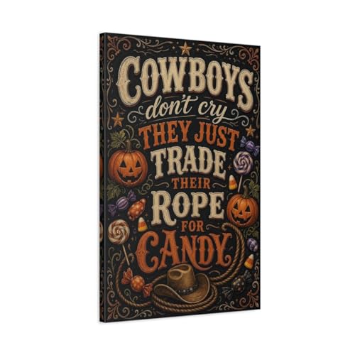 Toile Western Halloween pour remplacer les décorations murales vides et ternes