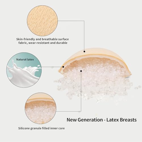 Foam Latex Mastectomy Breast Forms Breast Prosthesis for Mastectomy Bra Breathable Breast Insert Pads(1 Piece)3