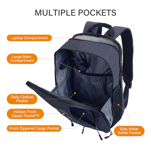 Laptop Backpack Slim & Expandable with Hidden Built-in Usb Spill-Resistant Notebooks Bag Case for Most 13-15 Inch MacBooks Surface-Books Dell HP Lenovo Asus Computers (Black-Black)2