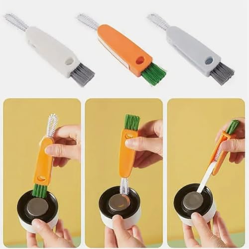 Miniatura 5 de Cepillo De Limpieza Multifuncional 3 En 1, Cepillo De Limpieza De Hendiduras De 3 Piezas, Cepillo De Limpieza De Botellas De Agua, Cepillo De Limpieza De Tapas De Tazas, Cepillo Portátil Para Tazas