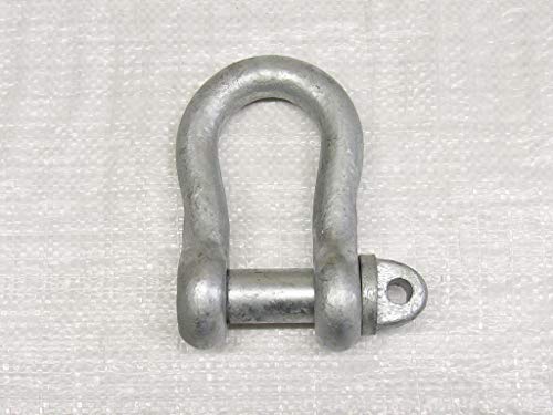 2 Ton Galvanised Screw Pin Small Bow Shackle - BS3032 2000KG Lifting Towing Tested Certified