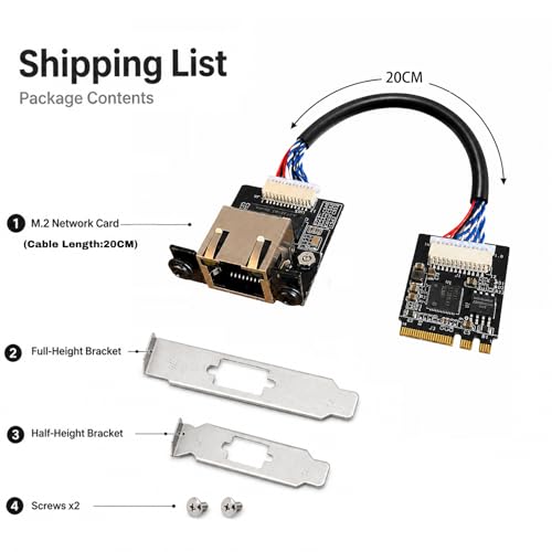 Tarjeta de Red Ethernet Intel i226-V de 2.5 Gbps para Servidor, interfaz M.2 A+E/B+M, compatible con youyeetoo X1, K1, R1 y SBC miniatura 2