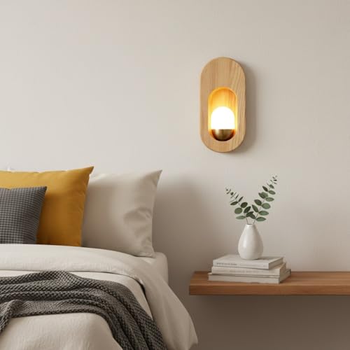 Aplique de pared de madera para iluminar dormitorios sin deslumbrar 3