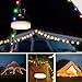 RISEMART Camping Lichterkette Aufrollbar 10M, Campinglampe mit Solaraufladung Wasserdicht Tragbare Aufrollbare Lichterkette Außen mit 5 Beleuchtungsmodi für Camping, Wandern und Hof Dekoration
