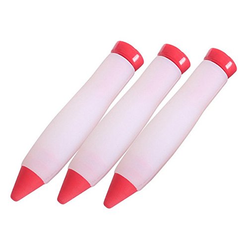 OUNONA Fondant Cake Decorating Mouth Pen Silicone Chocolate Cream Sauce Baking Tool (Random Color)