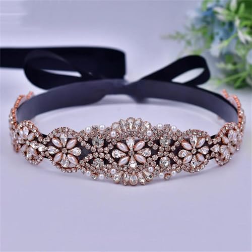 Women Bridal Wedding Belts Bride Rhinestone Formal Prom Party Dress Decoration Ribbon Belts4