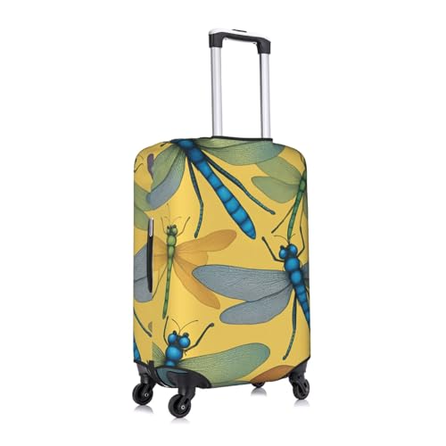 Colorful Dragonfly Tsa Approved Luggage Cover For 18-32 Inch Suitcases Scratch-Resistant Stretch Luggage Cover3