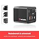 Verbatim GaN Charger 65 W 2-Port USB-C Ladegerät mit ausziehbarem Kabel, Power Adapter, Schnellladegerät für Apple iPad, iPhone, Samsung & Co, Travel Adapter für EU, UK, USA