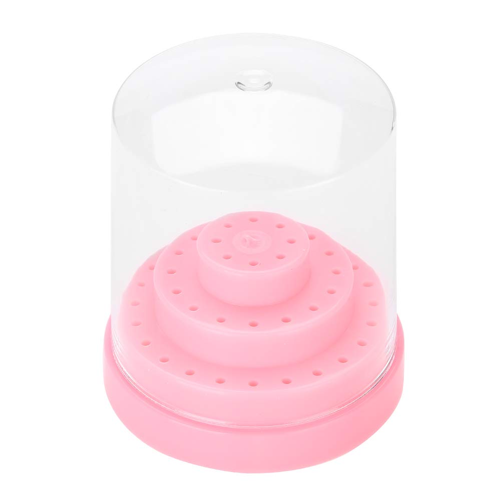 Porta punte per trapano per unghie Lucidatura per unghie Smerigliatrice Contenitore per levigatura con coperchio, 48 fori Espositore per gel per lima per unghie Manicure Pedicure Trapano Custodia(#1)