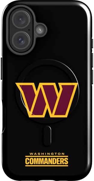 Skinit Impact Phone Case Compatible with iPhone 17 Magsafe - Officially Licensed NFL Washington Commanders Black Background Design