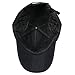 Men's Warm Cotton Padded Quilting Plaid Peaked Baseball Hat Cap with Ear Flap Black