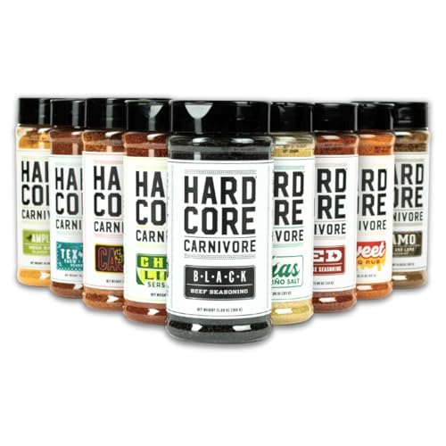 Hardcore Carnivore Max Pack (9 Rub and Seasoning Set) Black,
