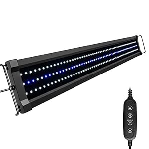 NICREW ClassicLED G2 Luz Acuario, Luz LED Acuario con 3 Modos Temporizadores Disponibles y Soportes Extensibles, LEDs Blancos y Azules, Adecuada para Acuario de 90-125 cm, 32 W, 2500 LM