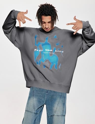 Vamtac Mens Oversized Graphic Y2k Hoodies Vintage Fashion Streetwear Casual Hooded Sweatshirt Unisex Pullover Tops