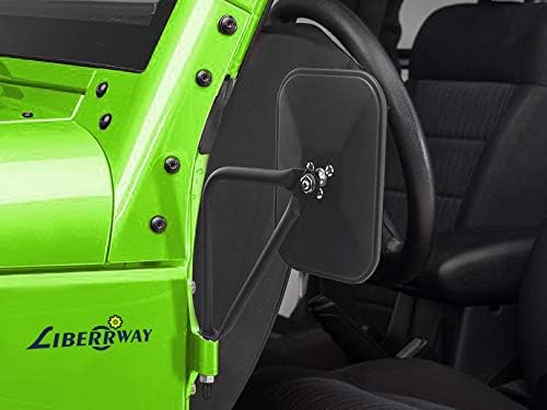 Doors Off Mirrors Compatible with Jeep Wrangler CJ TJ JK JL Rectangular Side Mirrors Off-road Mirror, 2 PACK - Image 5