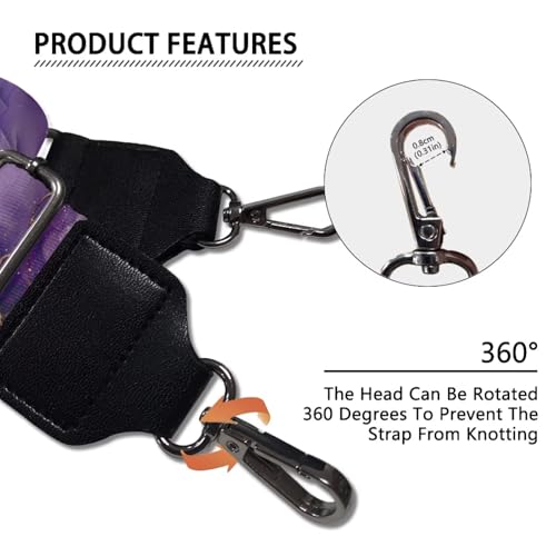 Image of Coldinair Purple Marble Print Bag Handle Strap Replacement Butterfly Purse Bag Strap for Women Men Luggage Strap Suitcases Luggage Carrying Bags