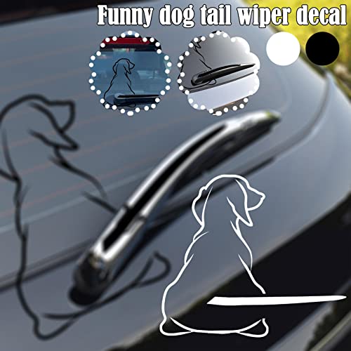 ZXCVWWE Lustiger Hunde-Aufkleber für Pkw-Heckscheibe und Heckscheibenwischer, wackelnder Schwanz, reflektierender Vinyl- Auto-Aufkleber