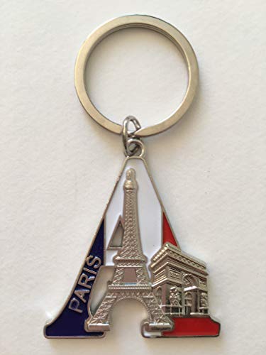 VIANAYA Porte Clef Paris Tour Eiffel en métal et avec Une Lettre de l'alphabet - Modèle Lettre A - Hauteur Lettre 4,5CM - Hauteur Totale 8,5CM Cover