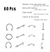 Jconly Piercing Kit - 84Pcs Professional Body Piercing Kit for All Piercings with 14G,16G Piercing Needles Piercing Clamps Belly Ring Tongue Tragus Nipple Nose Body Piercing Kit