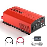 BESTEK 2000 Watt Pure Sine Wave Power Inverter 12V DC to 110V/120V AC Converter for Home, RV, Truck, Off-Grid Solar Power 3 AC Outlets Car Inverter with One 2 USB Port Type-C with Remote Control