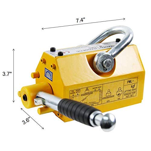 HONYTA Lifting Magnet with Release,660 Lbs Pulling Force - Permanent Lift Magnets,Heavy Duty - Steel Magnetic Lifter,Neodymium - for Shop Crane,Hoist,Block, Board - Thumbnail 6