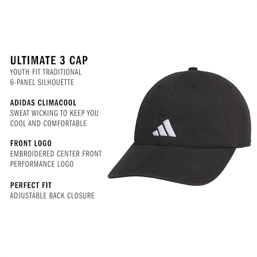 adidas Kid's Baseball Cap for Boys and Girls – Youth Washed Cotton Adjustable Hat – Ultimate Saturday2