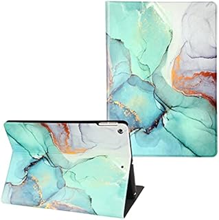 iPad 9th/8th/7th Generation (10.2 inch) Case, Hasinart Marble Case PU Leather Stand Cover with Auto Wake/Sleep for Apple iPad 10.2'' 2021/2020/2019 (Green Marble)